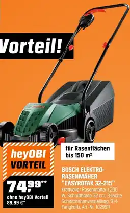 OBI Bosch elektro-rasenmäher "easyrotak 32-215" Angebot