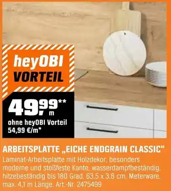 OBI Arbeitsplatte ,,eiche endgrain classic" Angebot