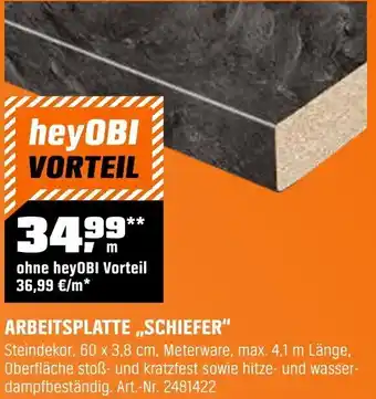 OBI Arbeitsplatte „schiefer" Angebot