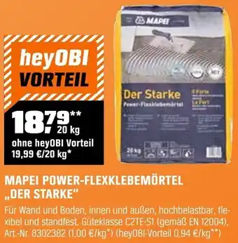 OBI Mapei power-flexklebemörtel ,,der starke" Angebot