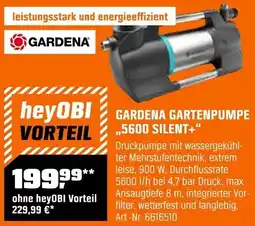 OBI Gardena gartenpumpe „5600 silent+" Angebot