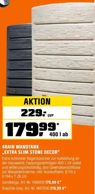 OBI 4RAIN WANDTANK ,,EXTRA SLIM STONE DECOR" Angebot