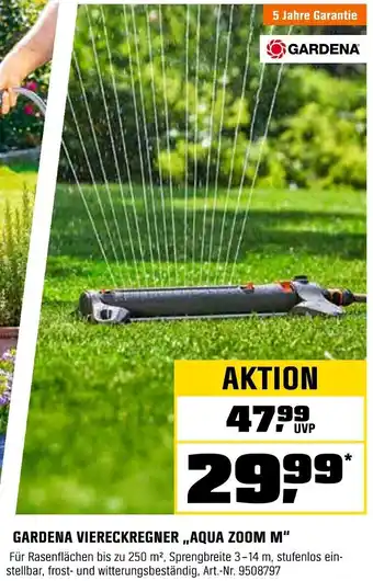 OBI Gardena viereckregner „aqua zoom m" Angebot