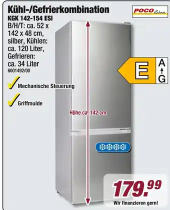 Poco Pocoline kühl-/gefrierkombination kgk 142-154 esi Angebot
