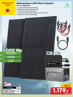 Netto Marken-Discount Solarway balkonkraftwerk 1.000 watt mit speicher Angebot