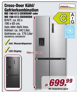 Poco Pocoline cross-door kühl/gefrierkombination md 190-513 cixxwddnf oder md 190-513 cdixwddn Angebot