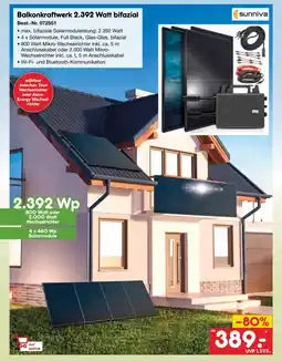 Netto Marken-Discount Sunniva balkonkraftwerk 2.392 watt bifazial Angebot