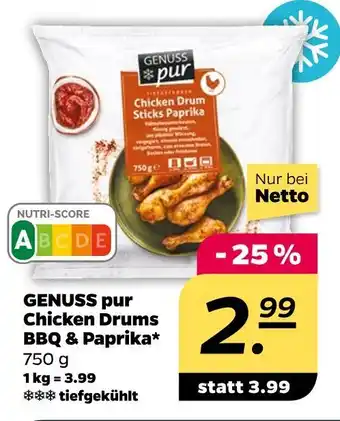 NETTO Genuss pur chicken drums bbq & paprika Angebot