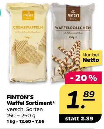 NETTO Finton's waffel sortiment Angebot