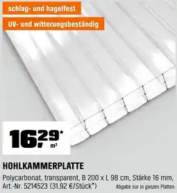 OBI Hohlkammerplatte Angebot