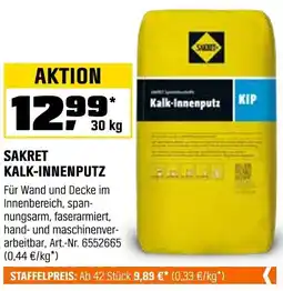 OBI Sakret kalk-innenputz Angebot