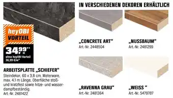 OBI Arbeitsplatte ,,schiefer" Angebot