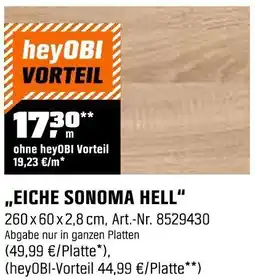 OBI Arbeitsplatte ,,eiche sonoma hell" Angebot