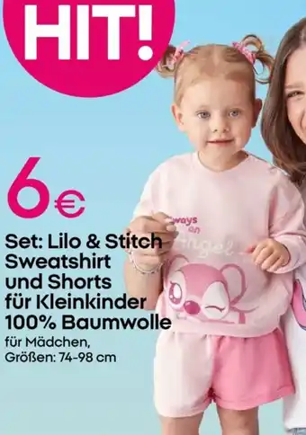 PEPCO Set: Lilo & Stitch Sweatshirt und Shorts für Kleinkinder Angebot