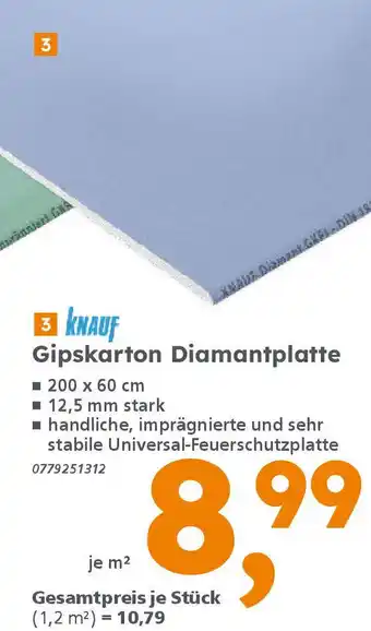 Globus Baumarkt KNAUF Gipskarton Diamantplatte Angebot