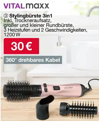 Woolworth VITAL Maxx Stylingbürste 3in1 Angebot