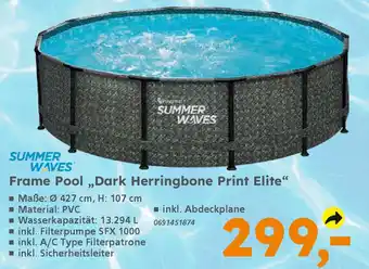 Globus Baumarkt SUMMER WAVES Frame Pool,,Dark Herringbone Print Elite" Angebot