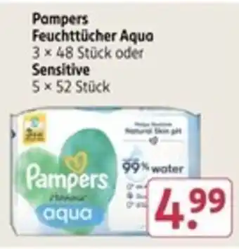 Rossmann Pampers Feuchttücher Aqua oder Sensitive Angebot