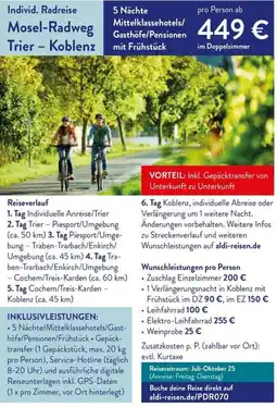 Aldi Nord Individ. Radreise Mosel-Radweg Trier Koblenz Angebot