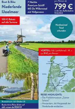 Aldi Nord Boat & Bike Niederlande IJsselmeer Angebot