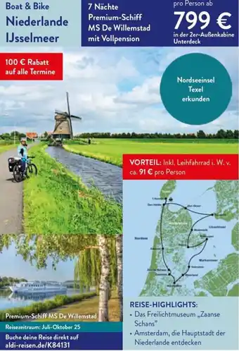Aldi Nord Boat & Bike Niederlande IJsselmeer Angebot