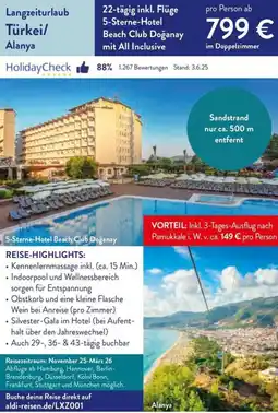 Aldi Nord Langzeiturlaub Türkei/ Alanya Angebot