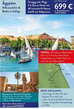 Aldi Nord Ägypten Nilkreuzfahrt & Baden in Safaga Angebot