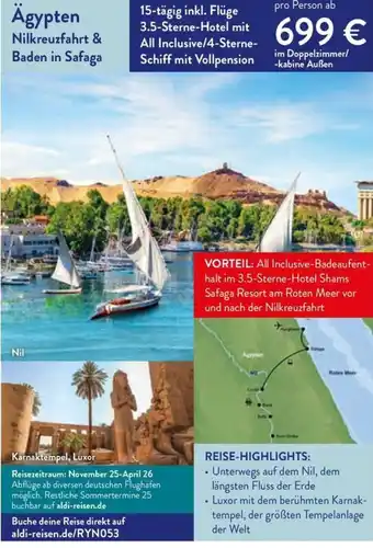Aldi Nord Ägypten Nilkreuzfahrt & Baden in Safaga Angebot