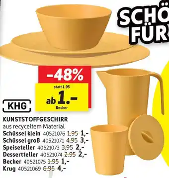 SCONTO KHG Kunststoffgeschirr Angebot