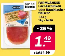 NETTO FARMLÄNDER Lachsschinken oder Rauchlachsfleisch Angebot
