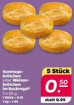 NETTO Sonntagsbrötchen oder Weizenbrötchen im Backregal Angebot