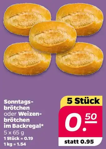 NETTO Sonntagsbrötchen oder Weizenbrötchen im Backregal Angebot