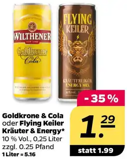 NETTO Goldkrone & Cola oder Flying Keiler Kräuter & Energy Angebot