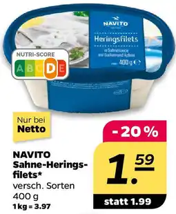 NETTO NAVITO Sahne-Heringsfilets Angebot
