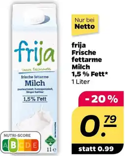 NETTO frija Frische fettarme Milch Angebot