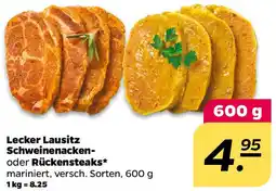 NETTO Lecker Lausitz Schweinenacken oder Rückensteaks Angebot
