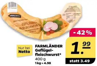NETTO FARMLÄNDER Geflügelfleischwurst Angebot