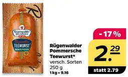 NETTO Rügenwalder Pommersche Teewurst Angebot