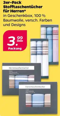 NETTO 3er-Pack Stofftaschentücher für Herren Angebot