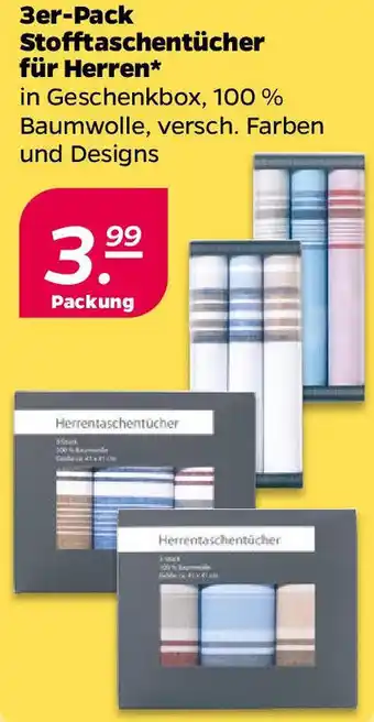 NETTO 3er-Pack Stofftaschentücher für Herren Angebot