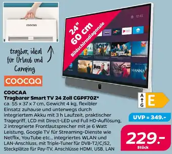 NETTO COOCAA Tragbarer Smart TV 24 Zoll CGPF70Z Angebot