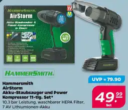 NETTO Hammersmith AirStorm Akku-Staubsauger und Power Kompressor 11-tlg. Set Angebot