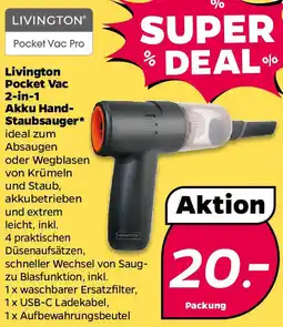 NETTO Livington Pocket Vac 2in1 Akku Hand Staubsauger Angebot