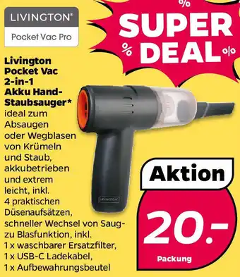 NETTO Livington Pocket Vac 2in1 Akku Hand Staubsauger Angebot