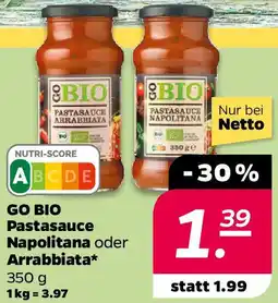NETTO GO BIO Pastasauce Napolitana oder Arrabbiata Angebot