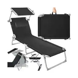 Netto Marken-Discount tectake Gartenliege, klappbar, 4-fach verstellbare Rückenlehne mit Kopfpolster, 190 x 68 x 65 cm Angebot