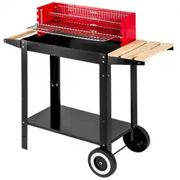 Netto Marken-Discount tectake Grillwagen, mit 2 Rädern, großer Rost und Warmhaltekorb, 86 x 34 x 80 cm Angebot