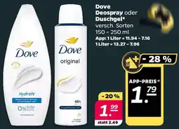 NETTO Dove Deospray oder Duschgel Angebot