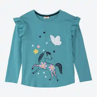 NKD Kinder-Mädchen-Langarmshirt mit Pferde-Aufdruck Angebot