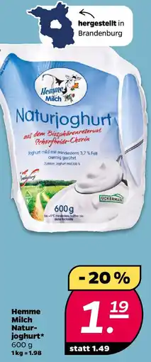 NETTO Hemme Milch Naturjoghurt Angebot